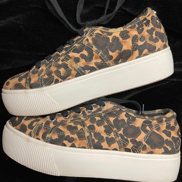 Steve Madden Leopard Print Platform Sneakers - Picture 2 of 4